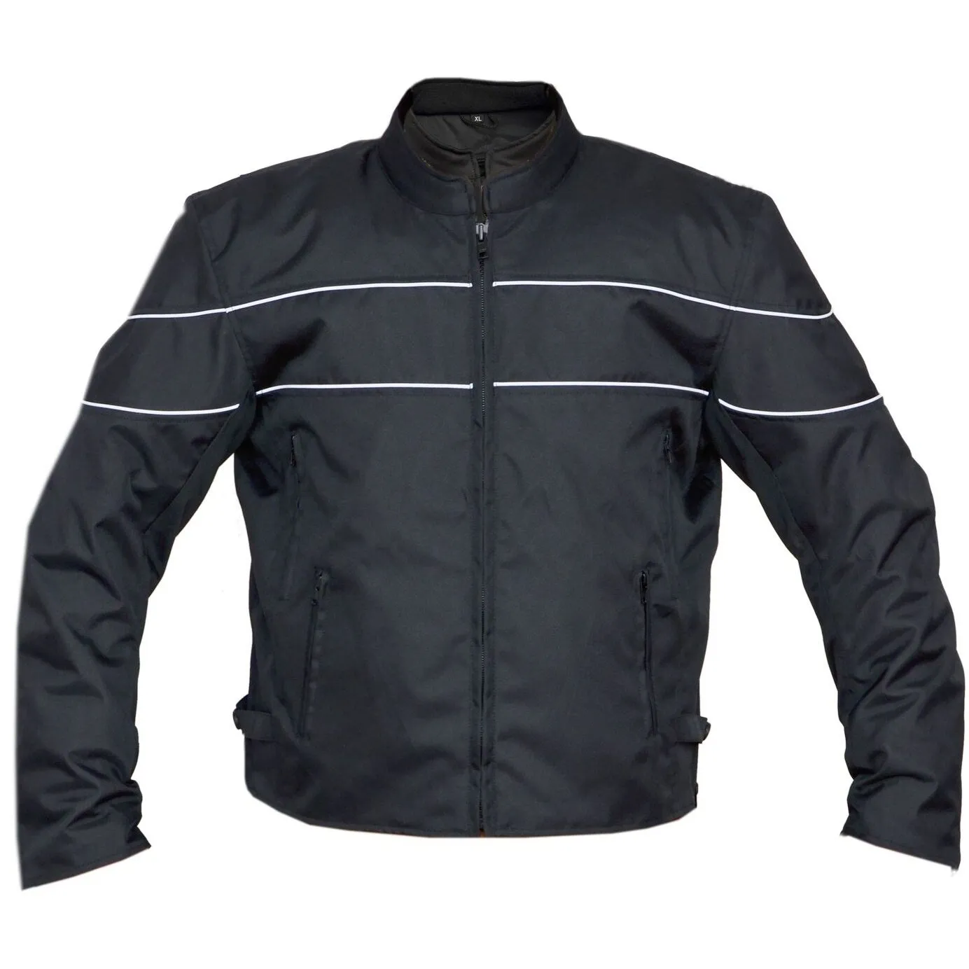 Mens Armoured Black Cordura Biker Jacket with double lining