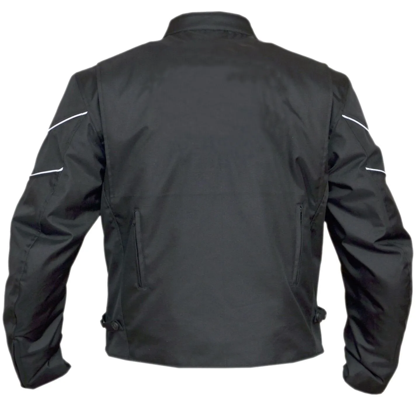 Mens Armoured Black Cordura Biker Jacket with double lining