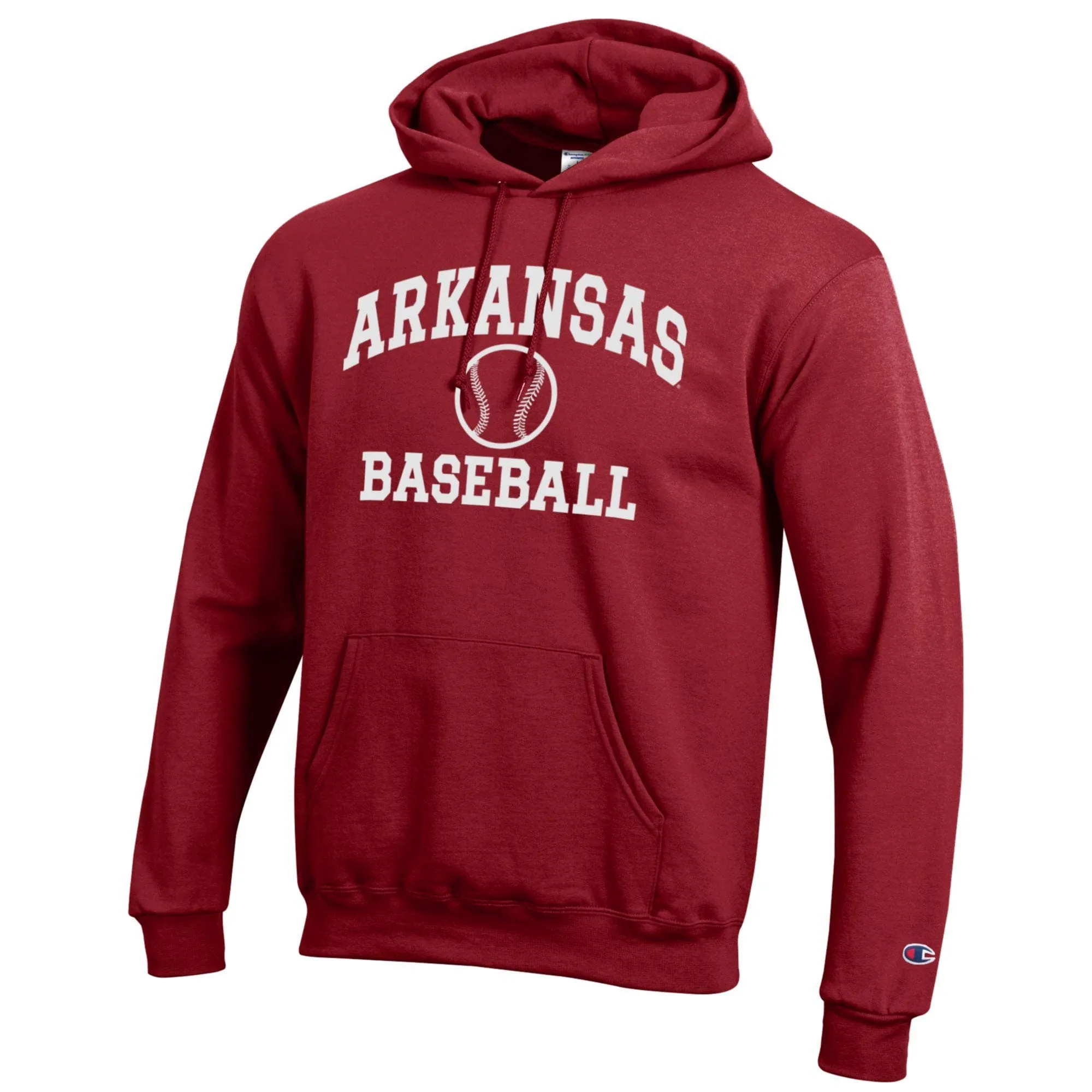 Men's Champion Cardinal Arkansas Razorbacks Baseball Icon Pullover Hoodie