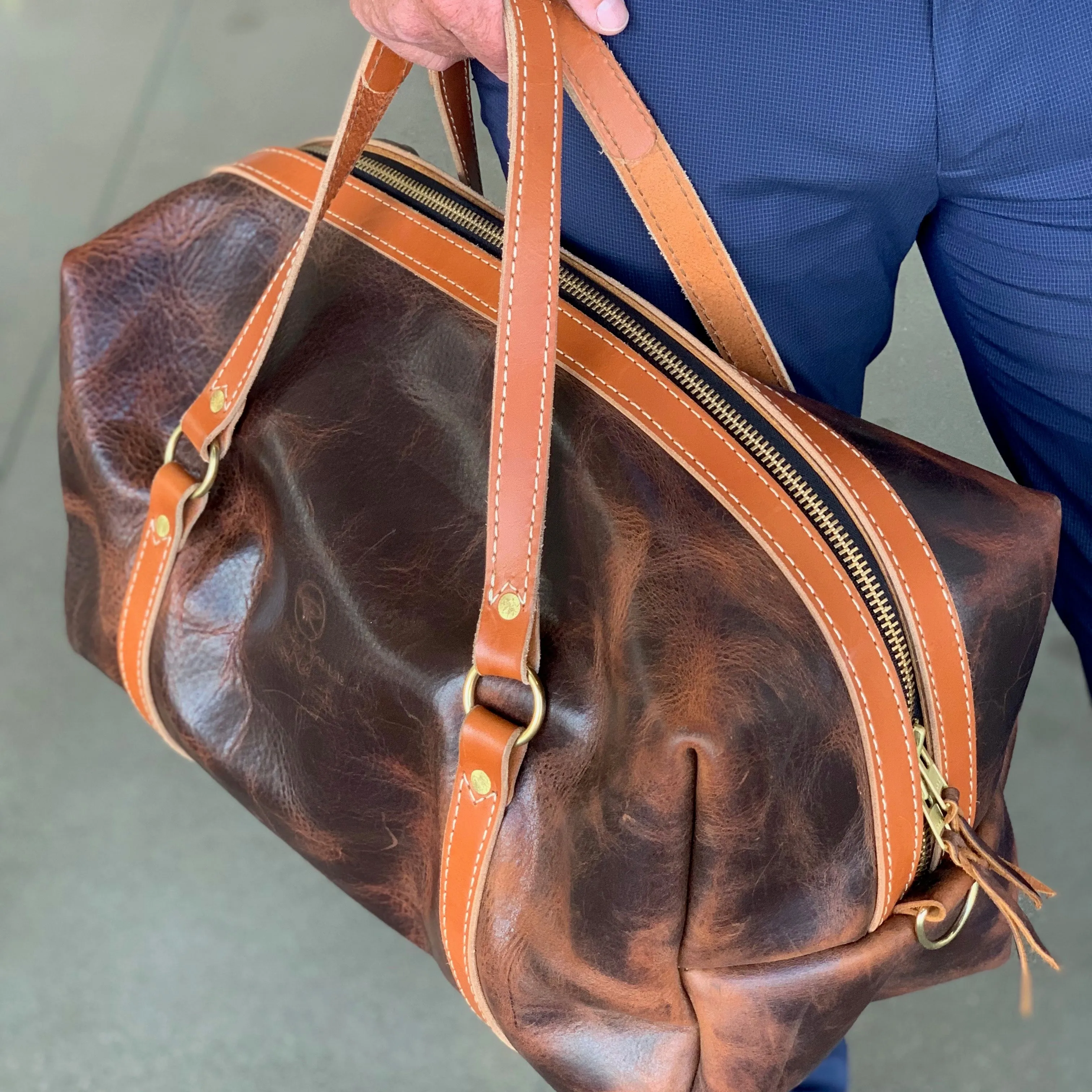 Men's Leather Duffel Bag