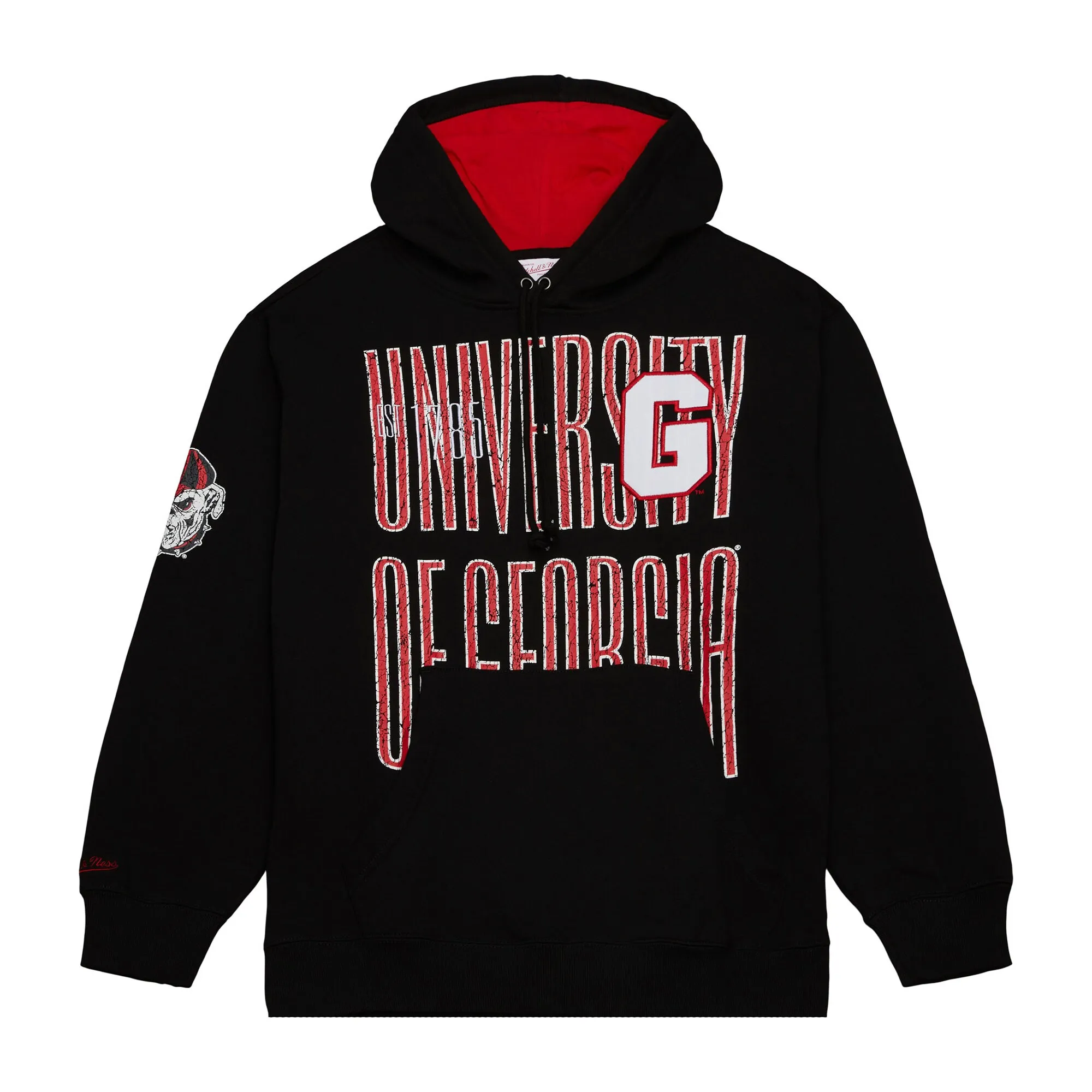 Men's Mitchell & Ness  Black Georgia Bulldogs Team OG Fleece 2.0 Pullover Hoodie