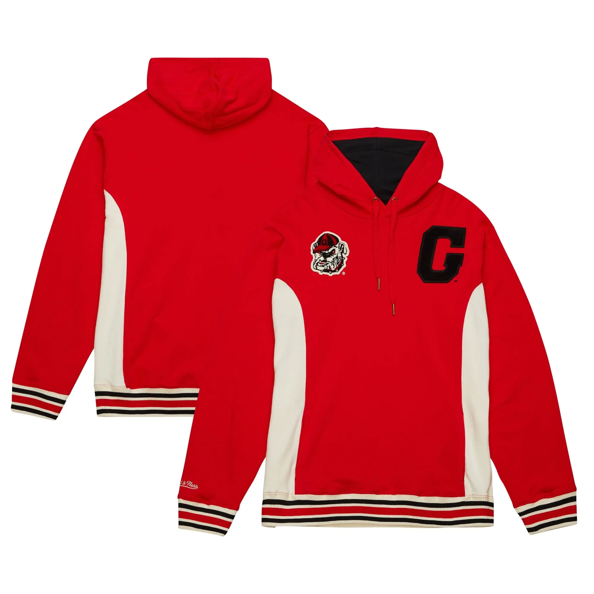 Men's Mitchell & Ness Red Georgia Bulldogs Team Legacy French Terry Pullover Hoodie