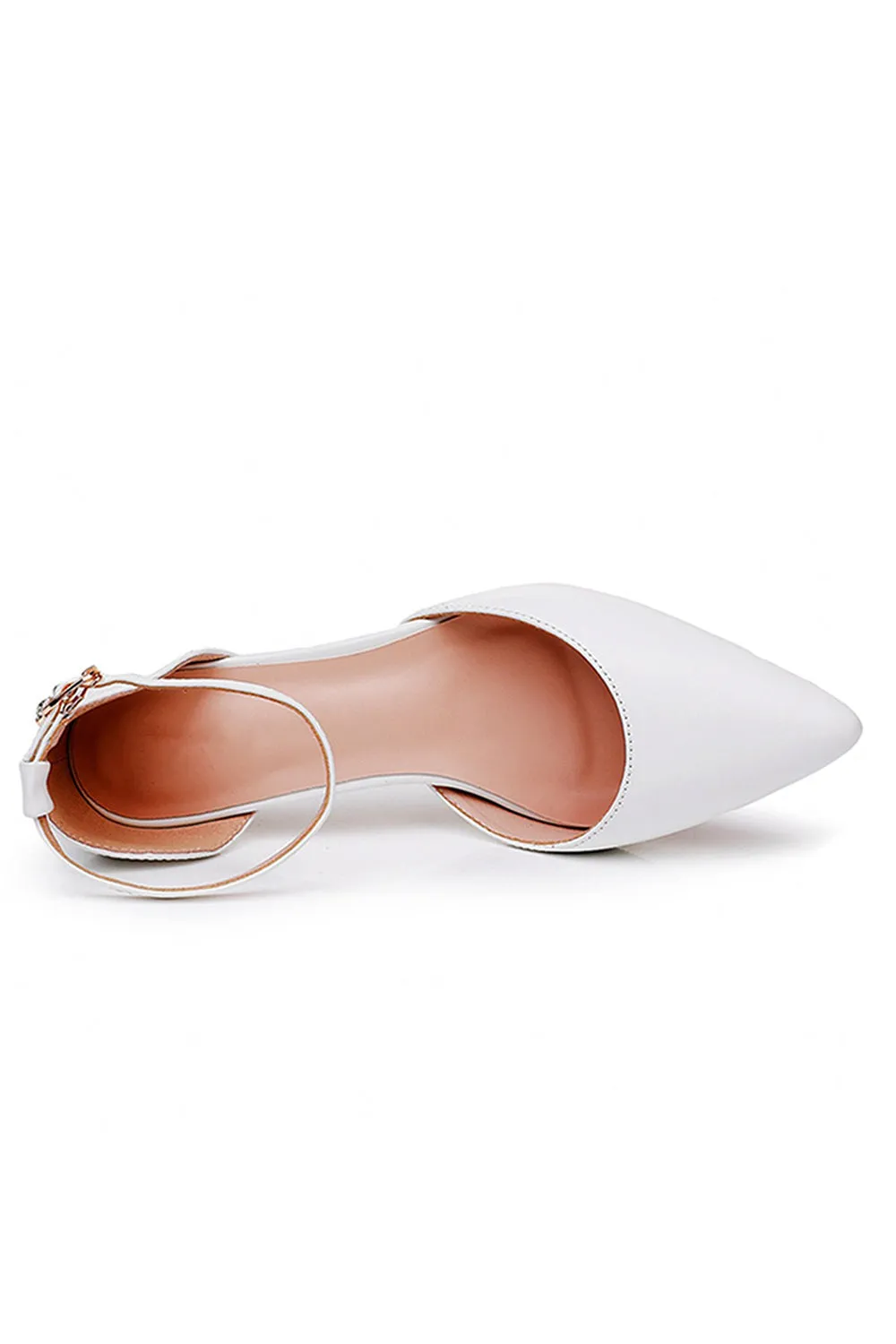 Mid Heel Matte Pointed Toe PU Wedding Shoes