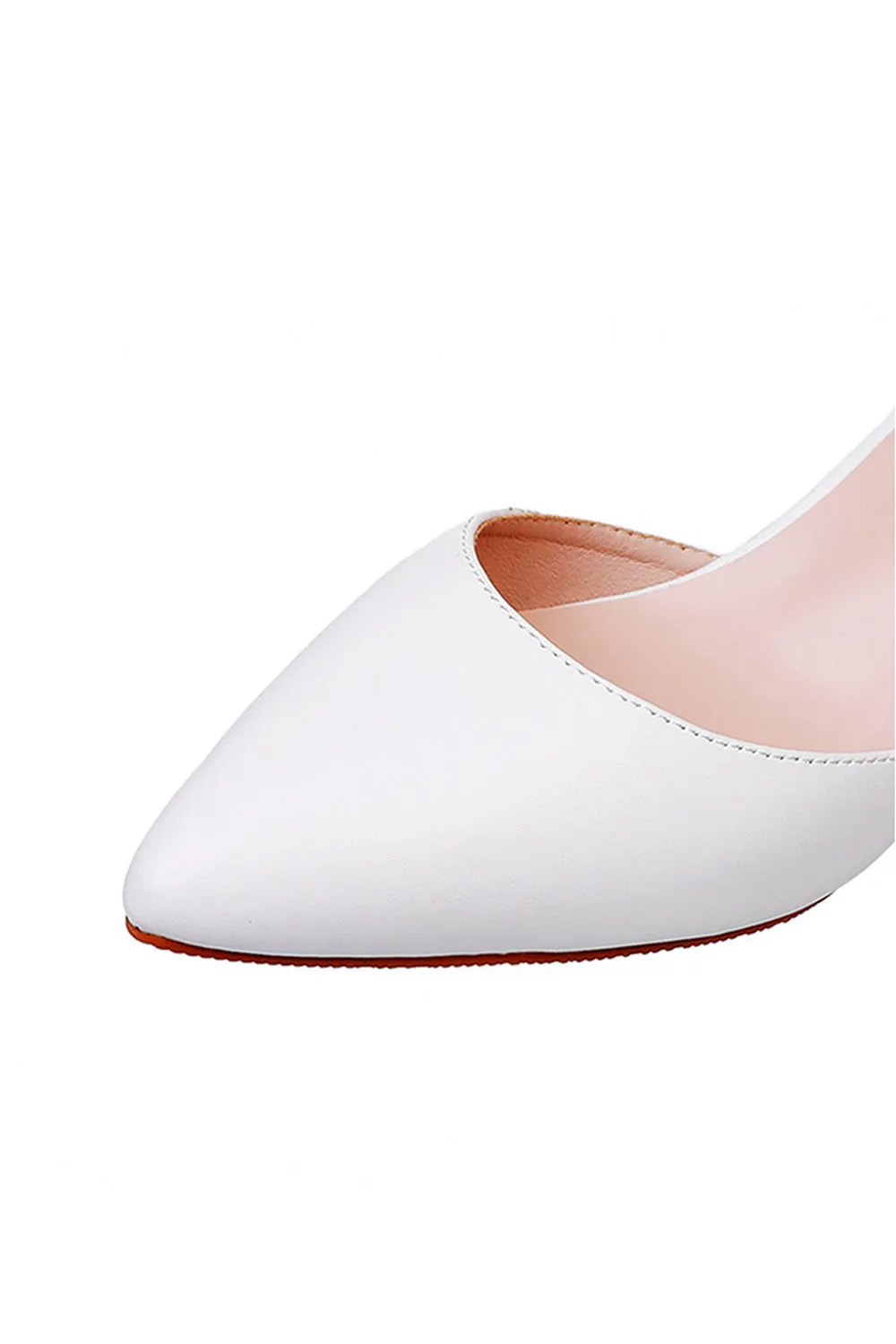 Mid Heel Matte Pointed Toe PU Wedding Shoes