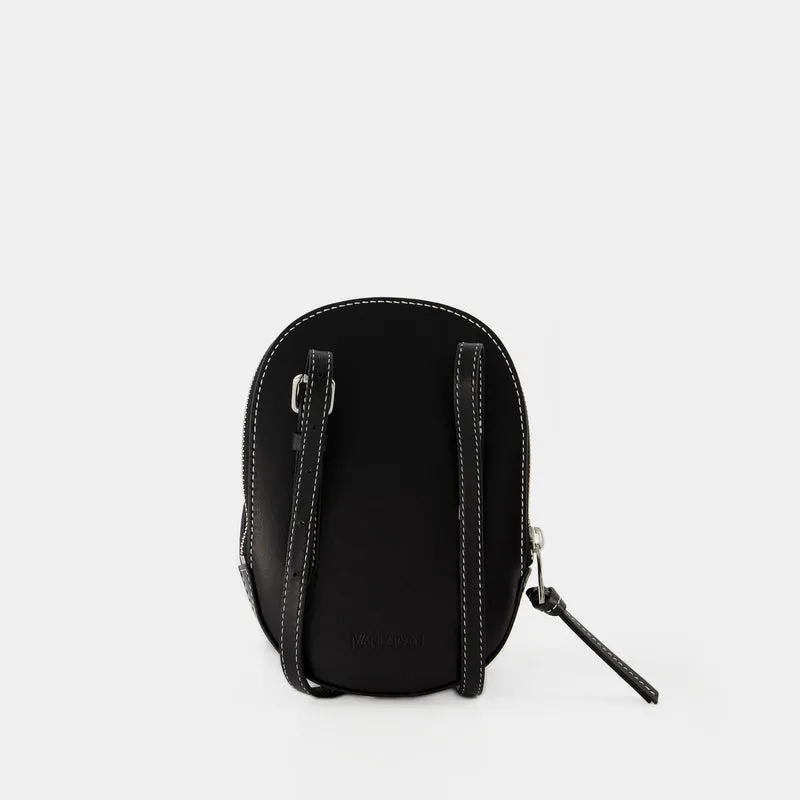 Midi Cap Hobo Bag - J.W. Anderson -  Black - Leather