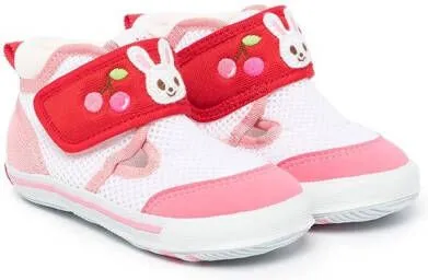 Miki House embroidered-bunny sneakers Pink