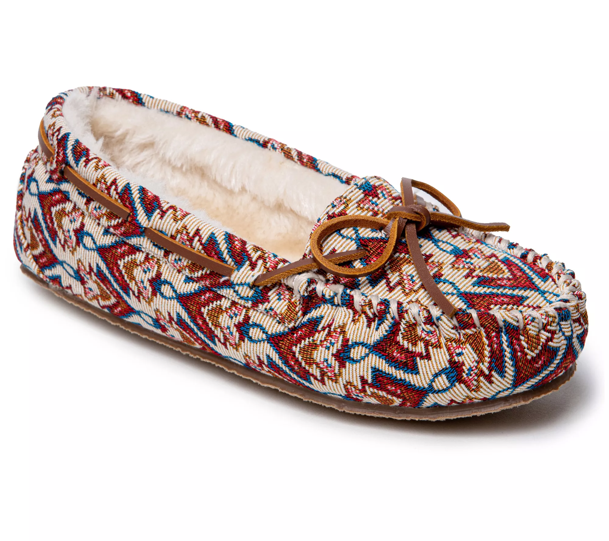 Minnetonka Women's Cally Cream Minookamii Slipper