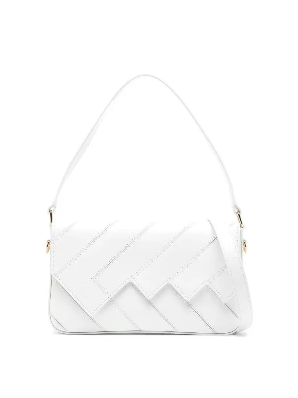 Missoni Flap Wave White Leather Shoulder Bag