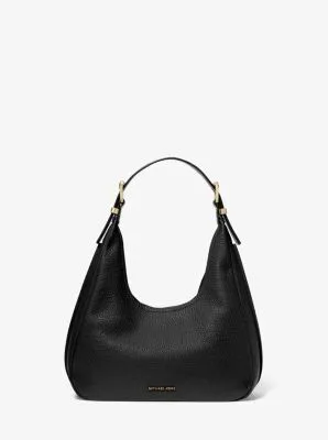 MK Nolita Small Pebbled Leather Hobo Shoulder Bag - Black - Michael Kors