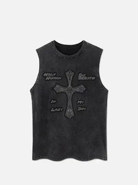 NEV Cross Leather Patch Sewn Vest