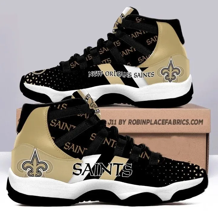 New Orleans Saints Air Jordan 11 Sneakers For Men Women