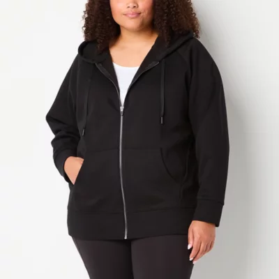 new!Xersion Plus Womens Super Soft Fleece Long Sleeve Hoodie