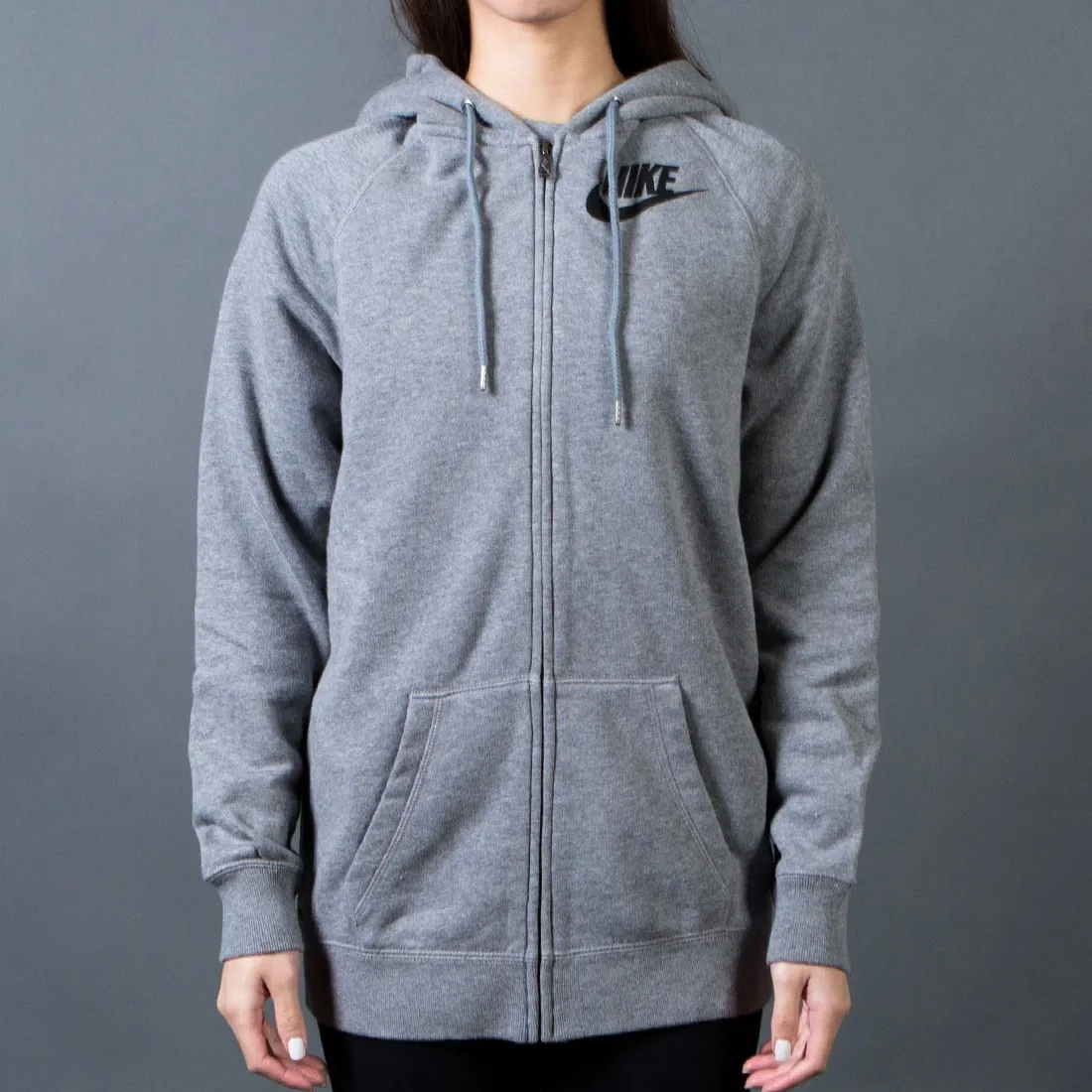 Nike Women Rally Boyfriend Full Zip Hoodie (grey / carbon heather / cool grey / black)