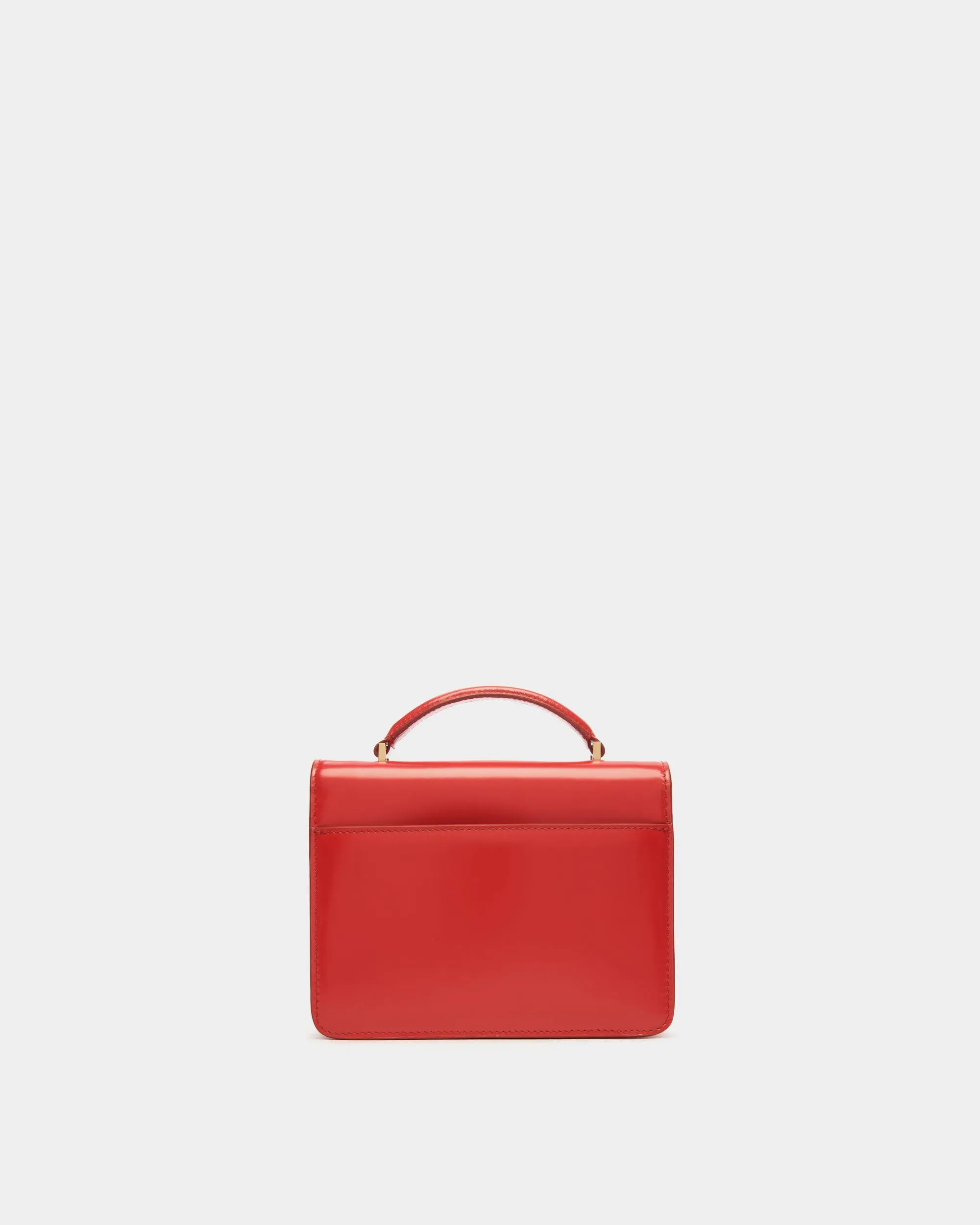 Ollam Mini Top Handle Bag in Candy Red Brushed Leather 