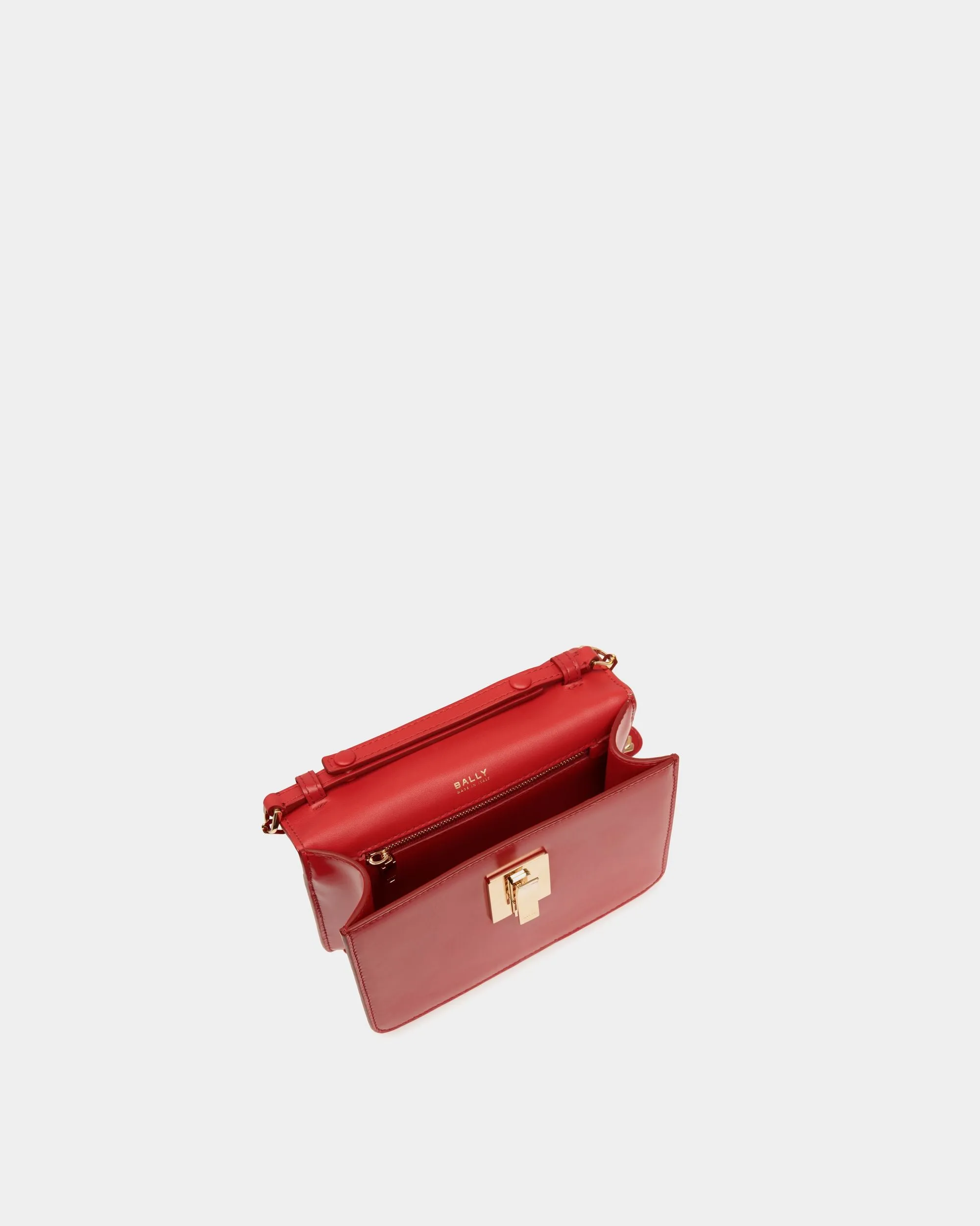 Ollam Mini Top Handle Bag in Candy Red Brushed Leather 