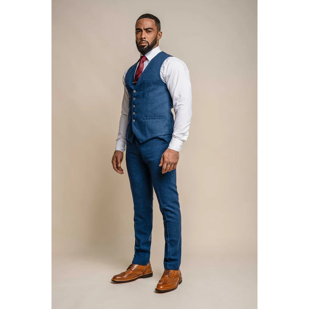 Orson - Men's Blue Tweed Waistcoat