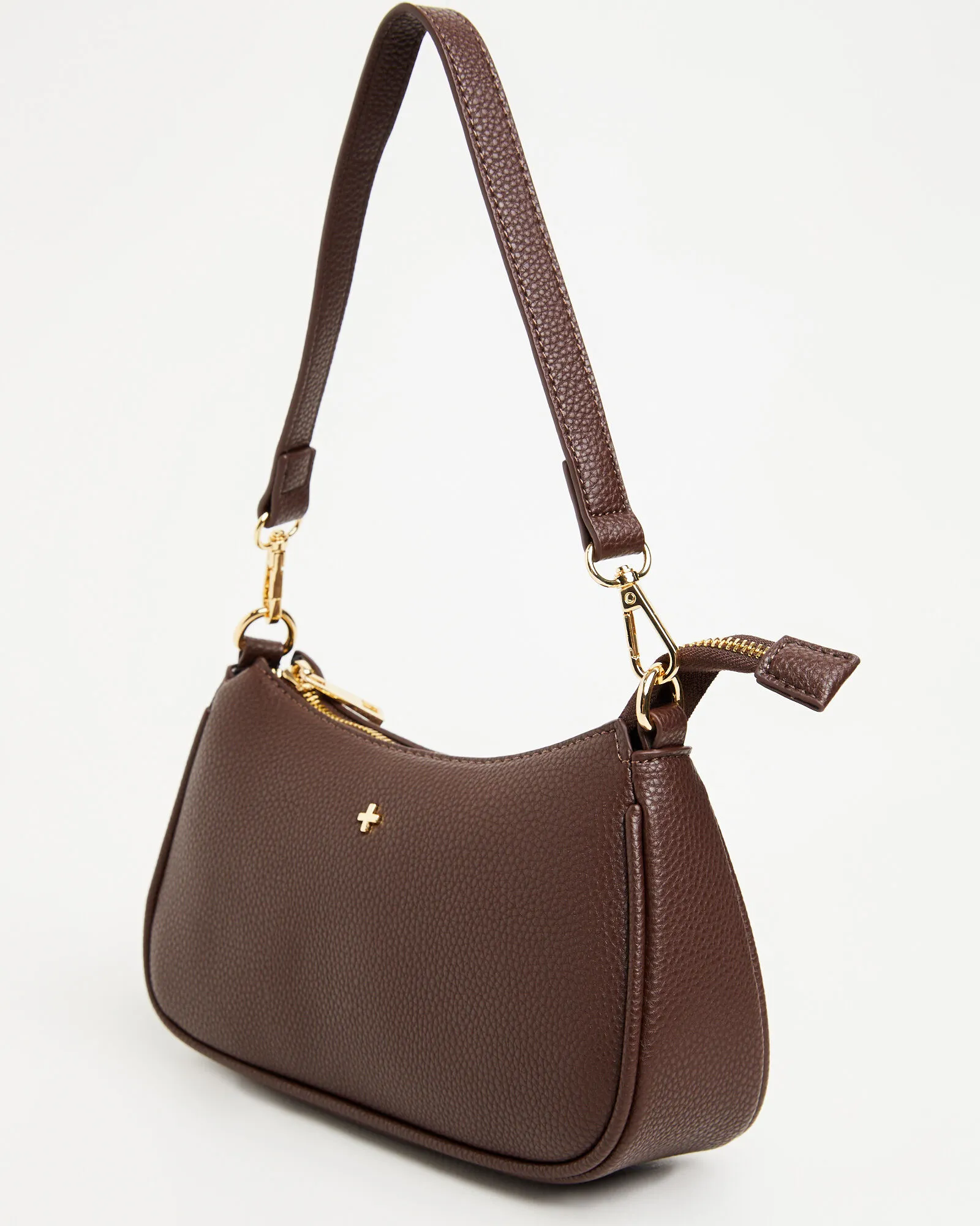 Peta + Jain GP Exclusive Rosalia Shoulder Bag in Choc Pebble Gold