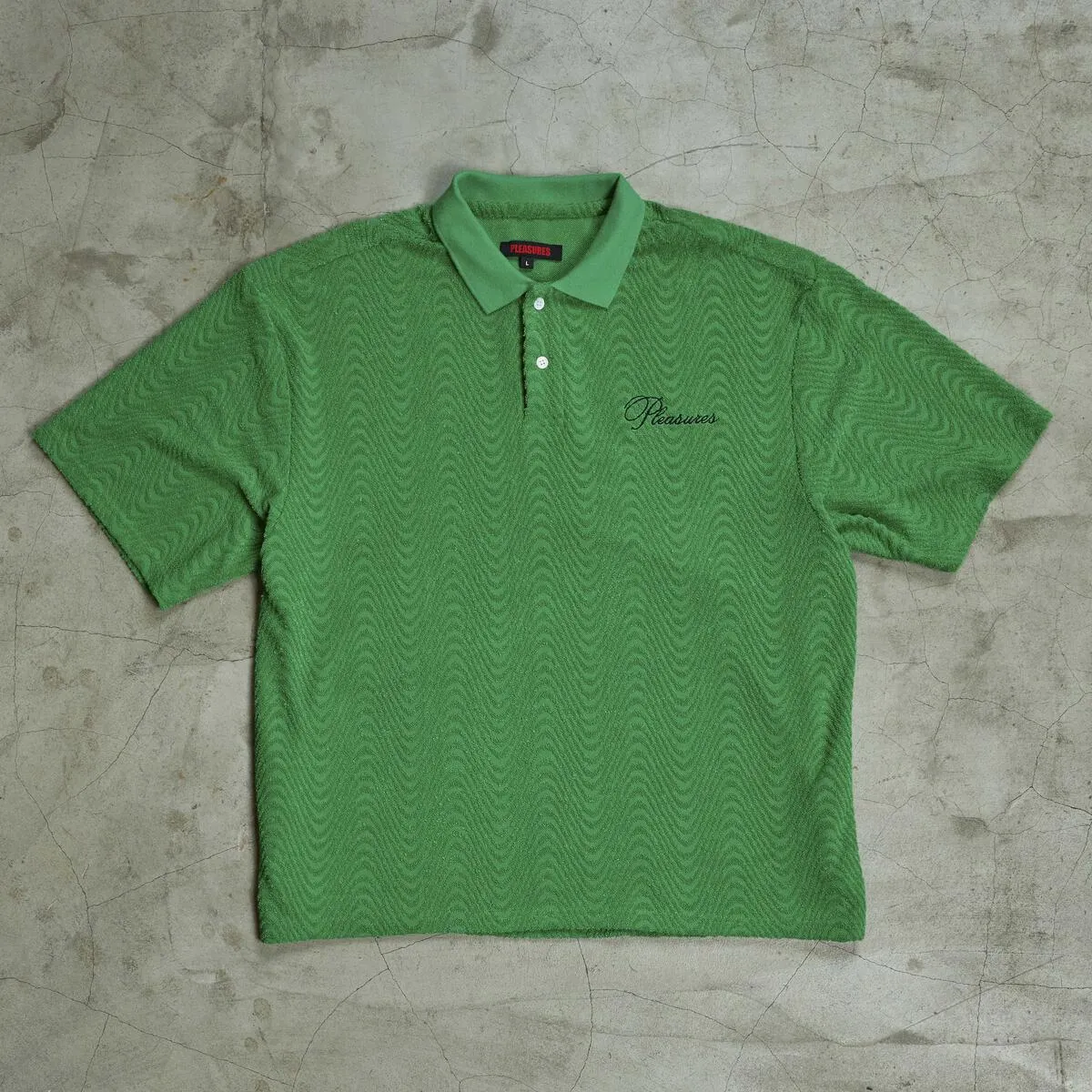 PLEASURES ZEN TERRY BOXY POLO - GREEN