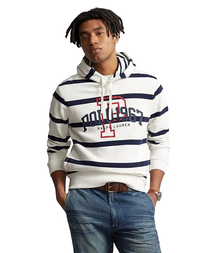 Polo Ralph Lauren Logo Striped Fleece Hoodie Men's