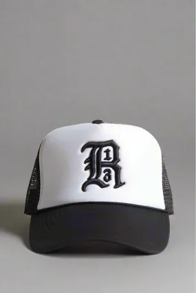 R13 Trucker Hat- Black and White