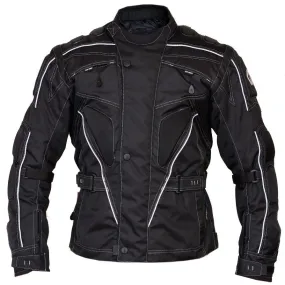 Raven Textile Motorcycle Armoured Jacket (Cordura Fabric Biker Advanced Black