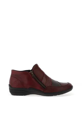 Remonte Zip Detail Comfort Shoes, Burgundy