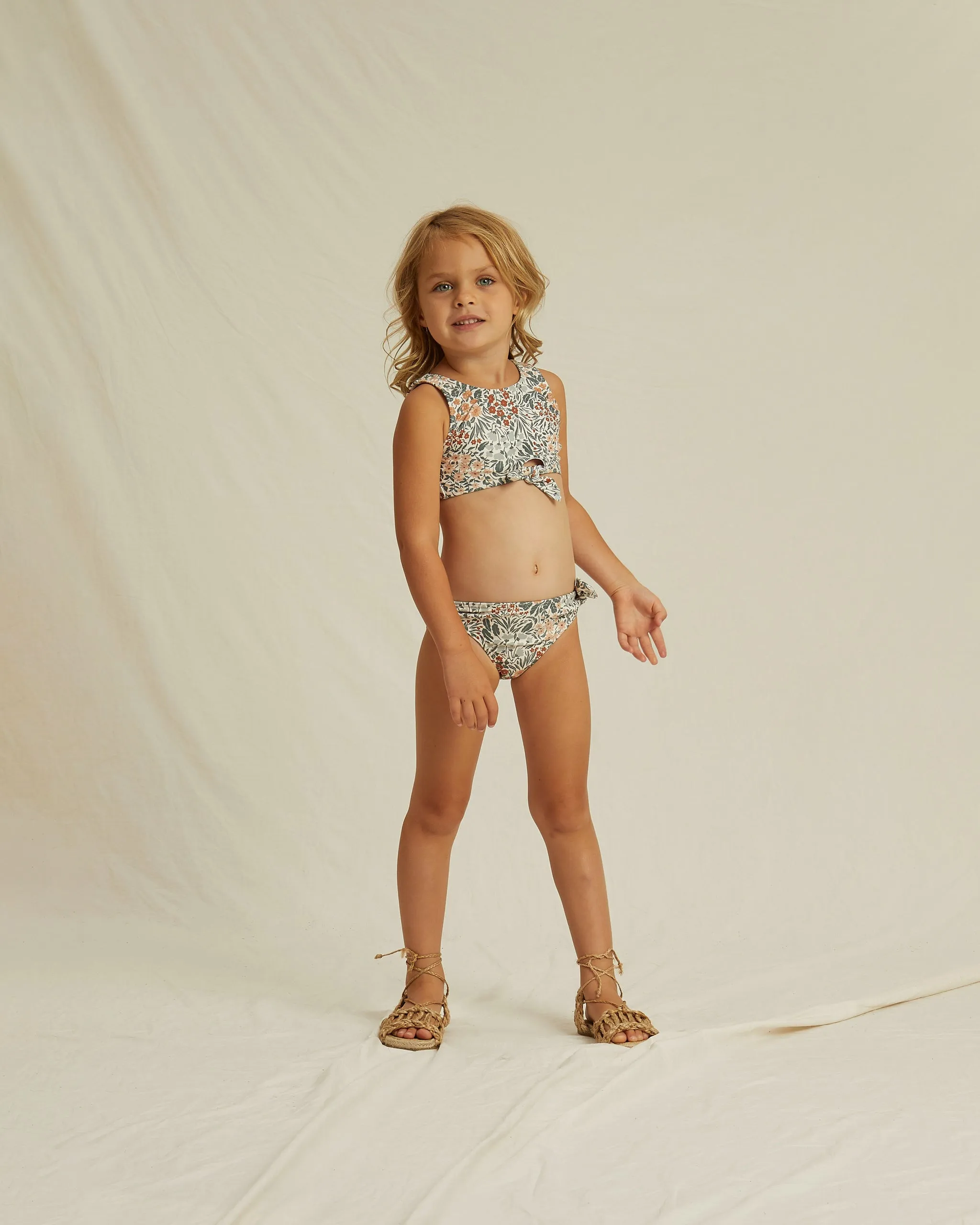 Rylee + Cru Flower Field Knotted Bikini