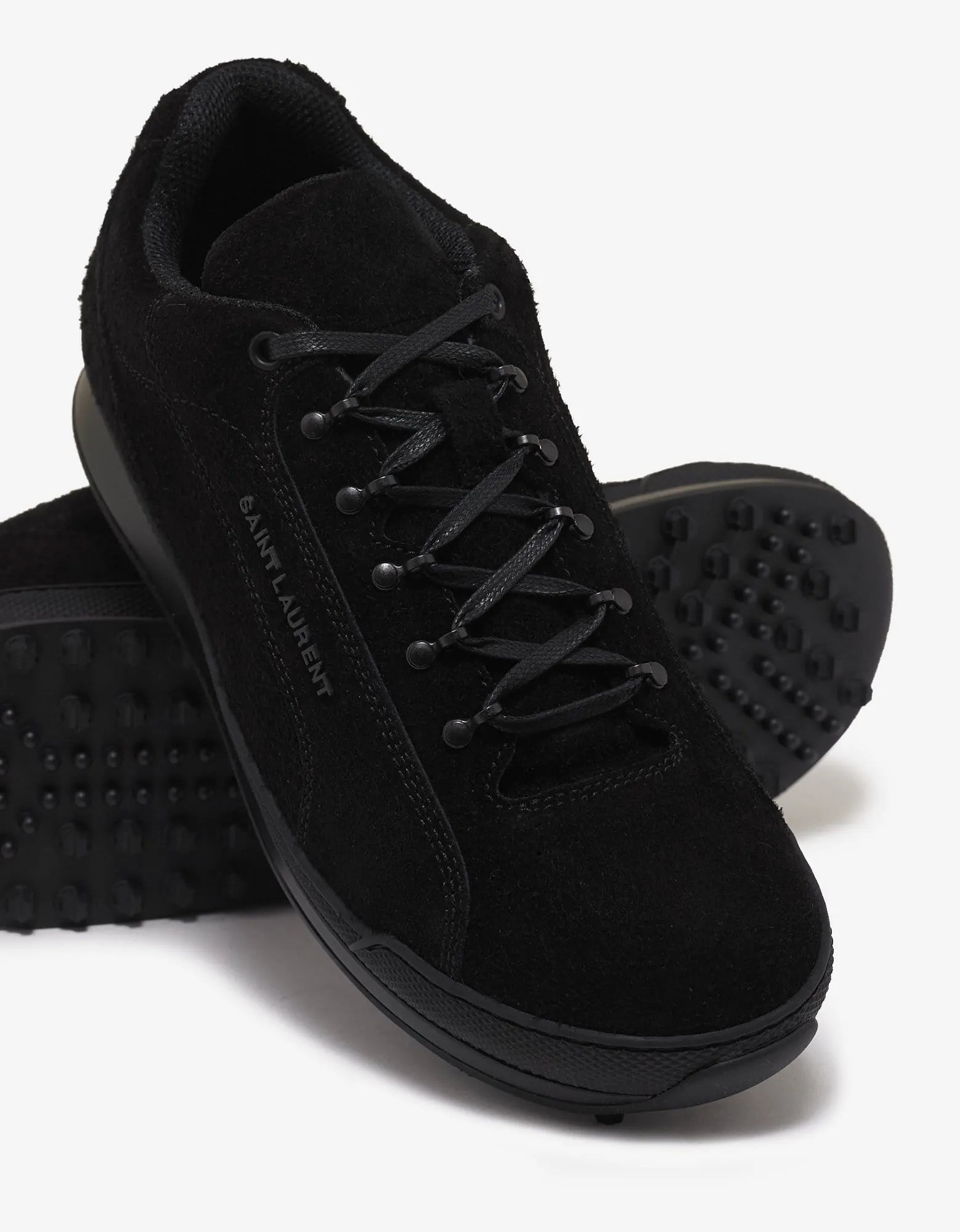 Saint Laurent Black Suede Leather Jump Trainers