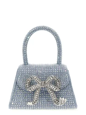 Self Portrait    Self Portrait 'Blue Rhinestone Denim Micro' Handbag