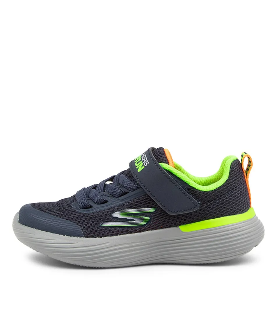 SKECHERS Go Run 400 V2 K Jnr Navy Lime Sneakers