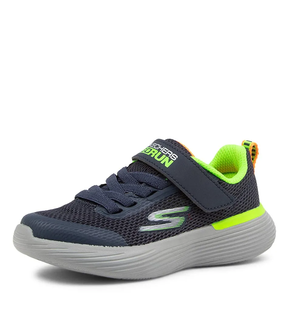 SKECHERS Go Run 400 V2 K Jnr Navy Lime Sneakers