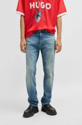 Slim-fit jeans in mid-blue stretch denim