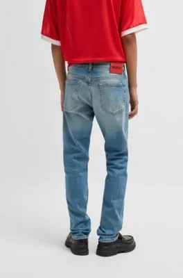 Slim-fit jeans in mid-blue stretch denim