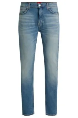 Slim-fit jeans in mid-blue stretch denim