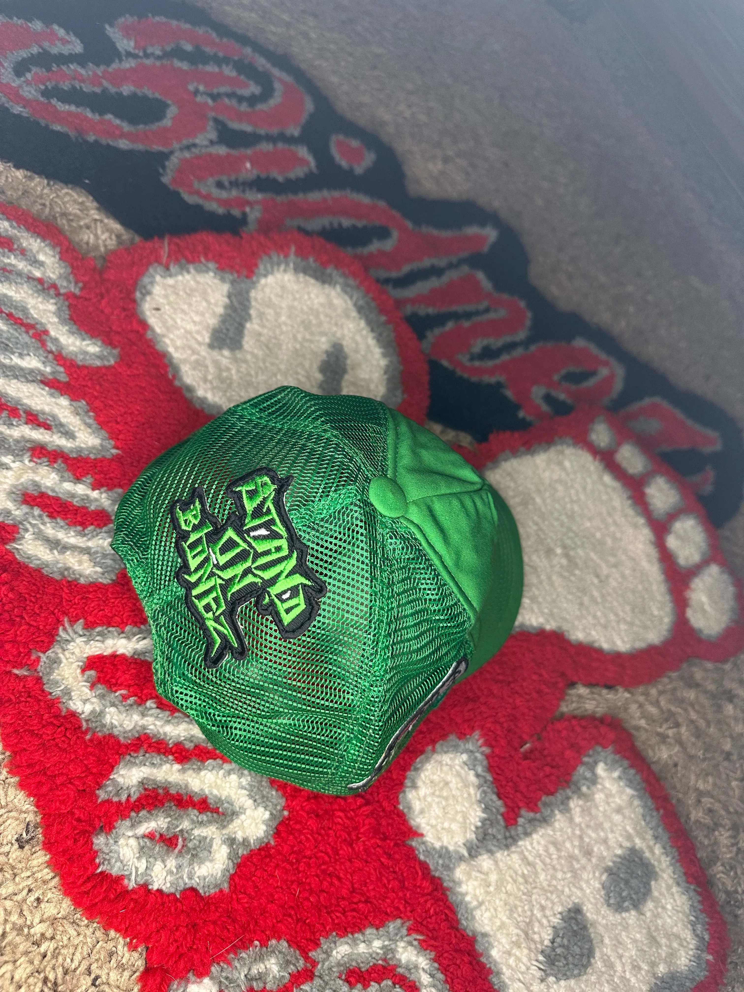 SLIME GREEN SLATTBIDNEZAPPAREL TRUCKERS HAT