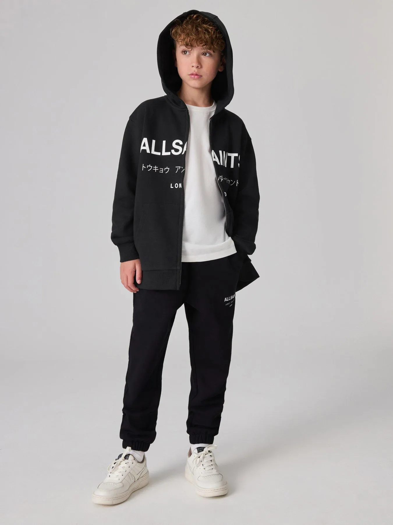 smALLSAINTS All Saints Kids Underground Logo Zip Through Hooded Jacket