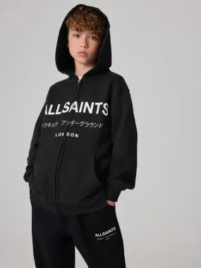 smALLSAINTS All Saints Kids Underground Logo Zip Through Hooded Jacket