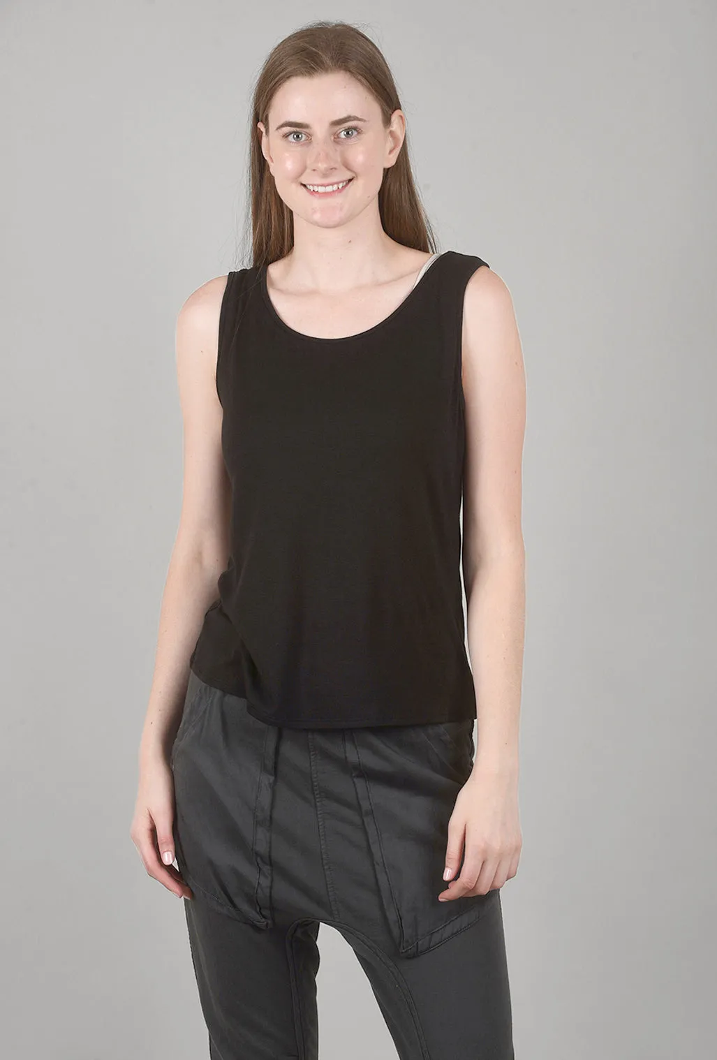 Smooth Jersey Basic Tank, Black