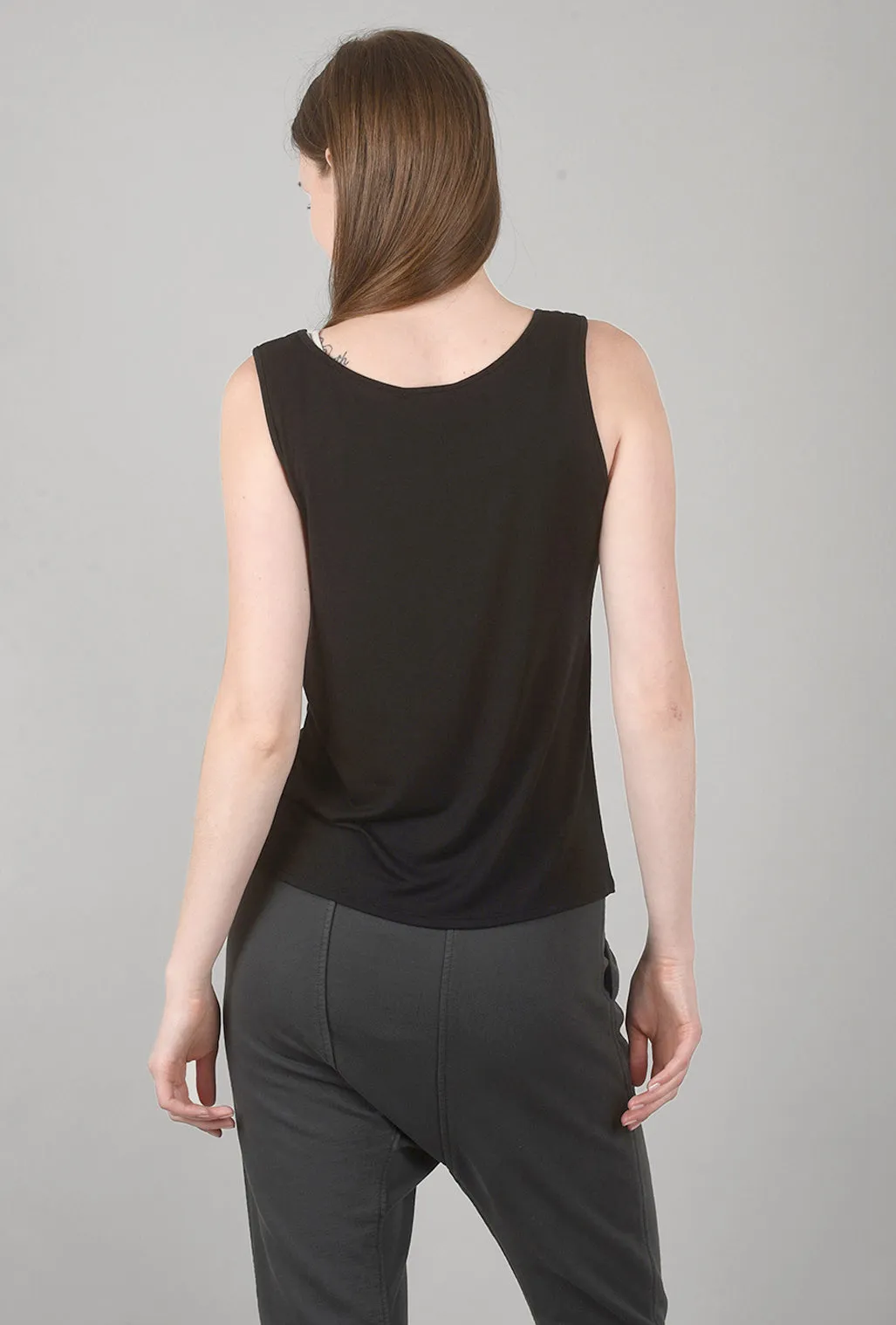 Smooth Jersey Basic Tank, Black