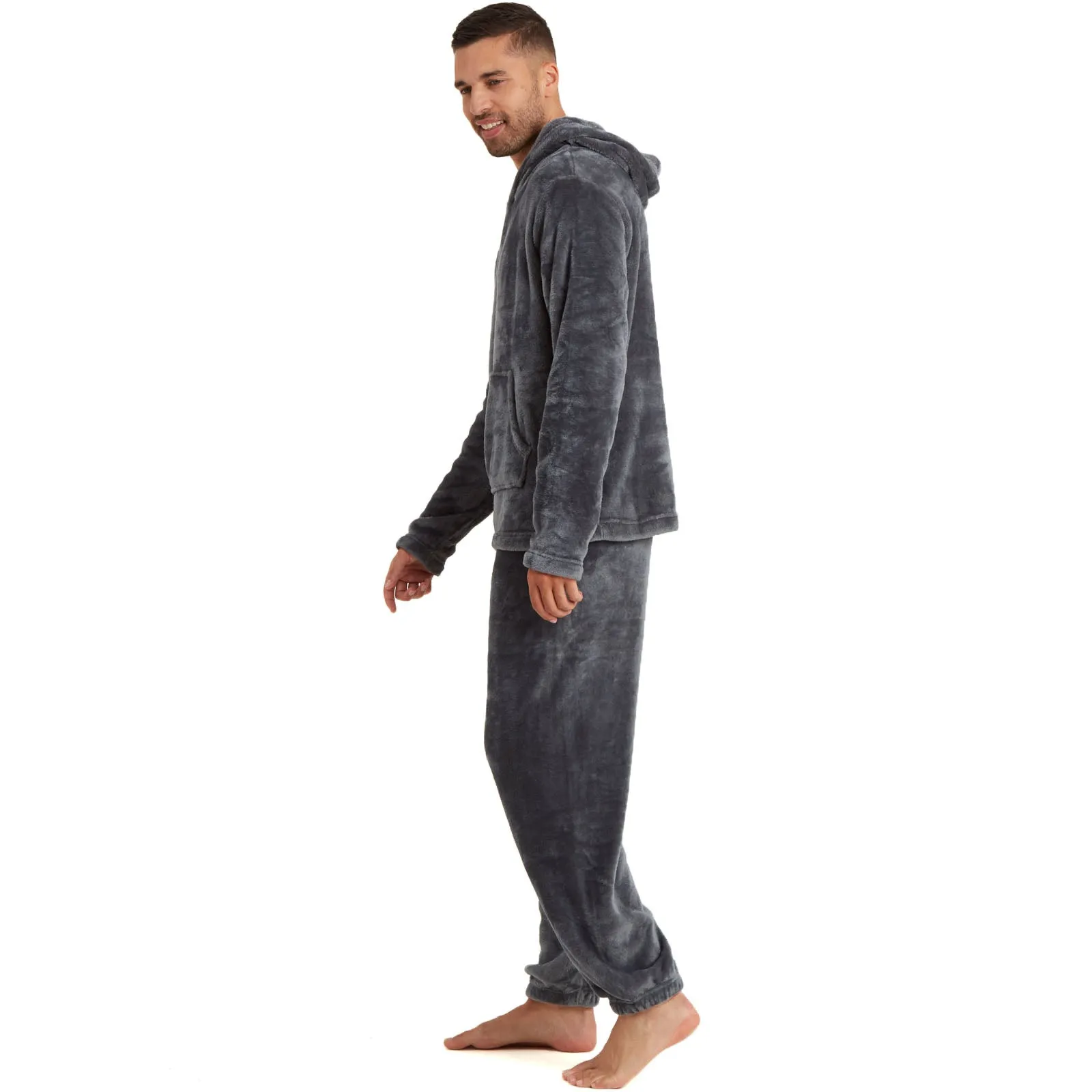 Snuggaroo Mens Soft Fleece Hooded Loungewear Set