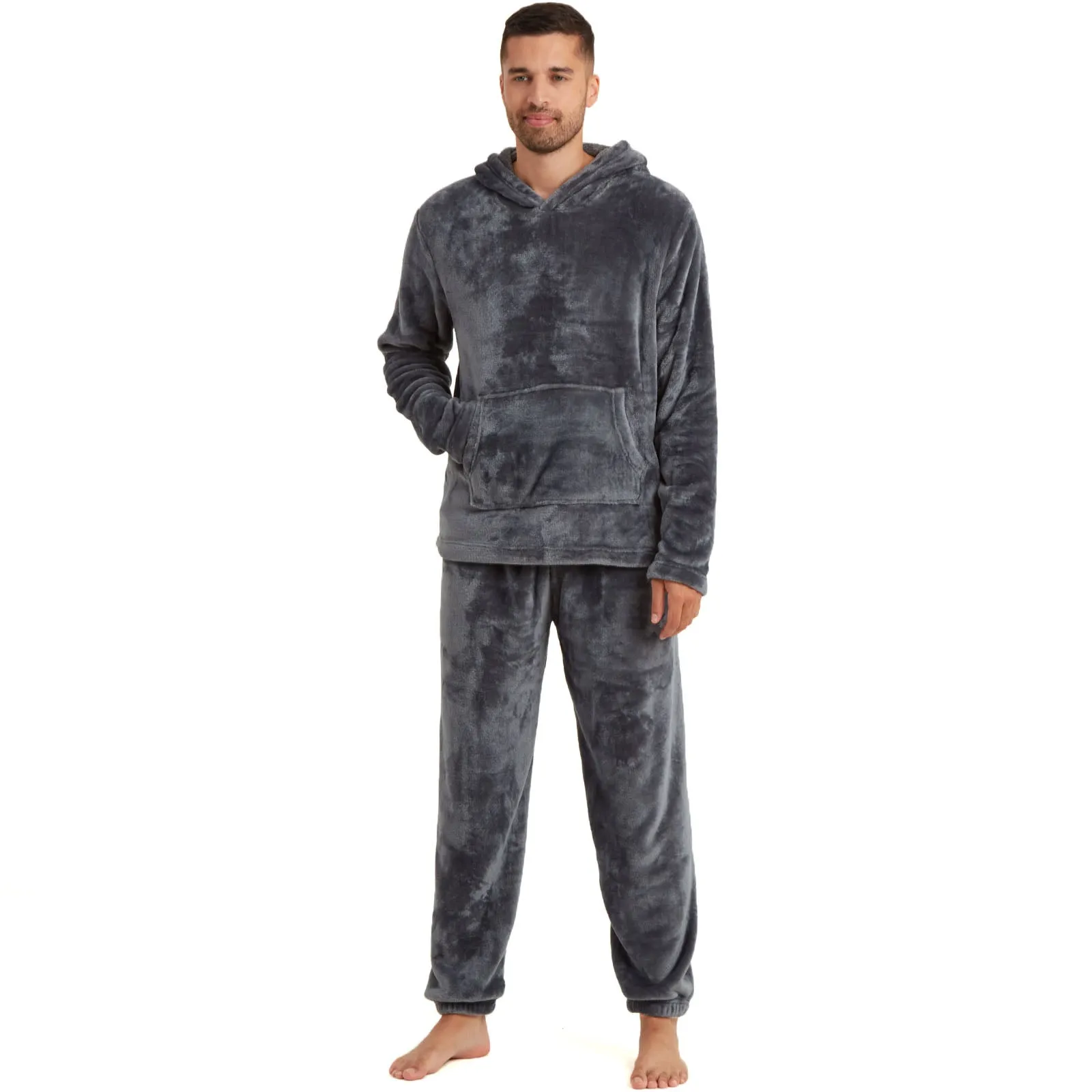 Snuggaroo Mens Soft Fleece Hooded Loungewear Set