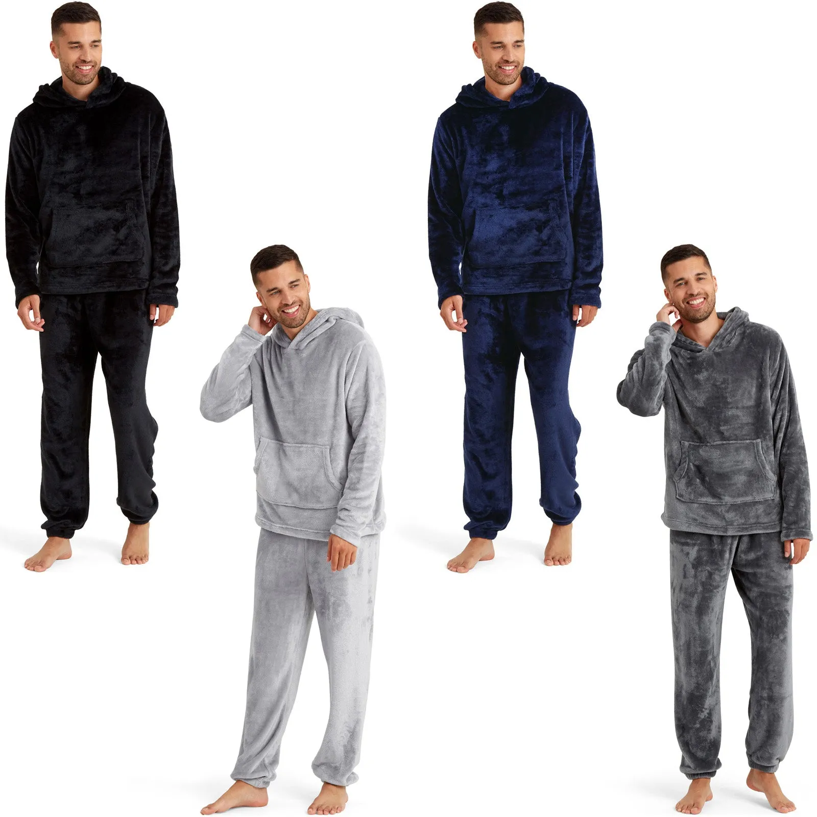 Snuggaroo Mens Soft Fleece Hooded Loungewear Set