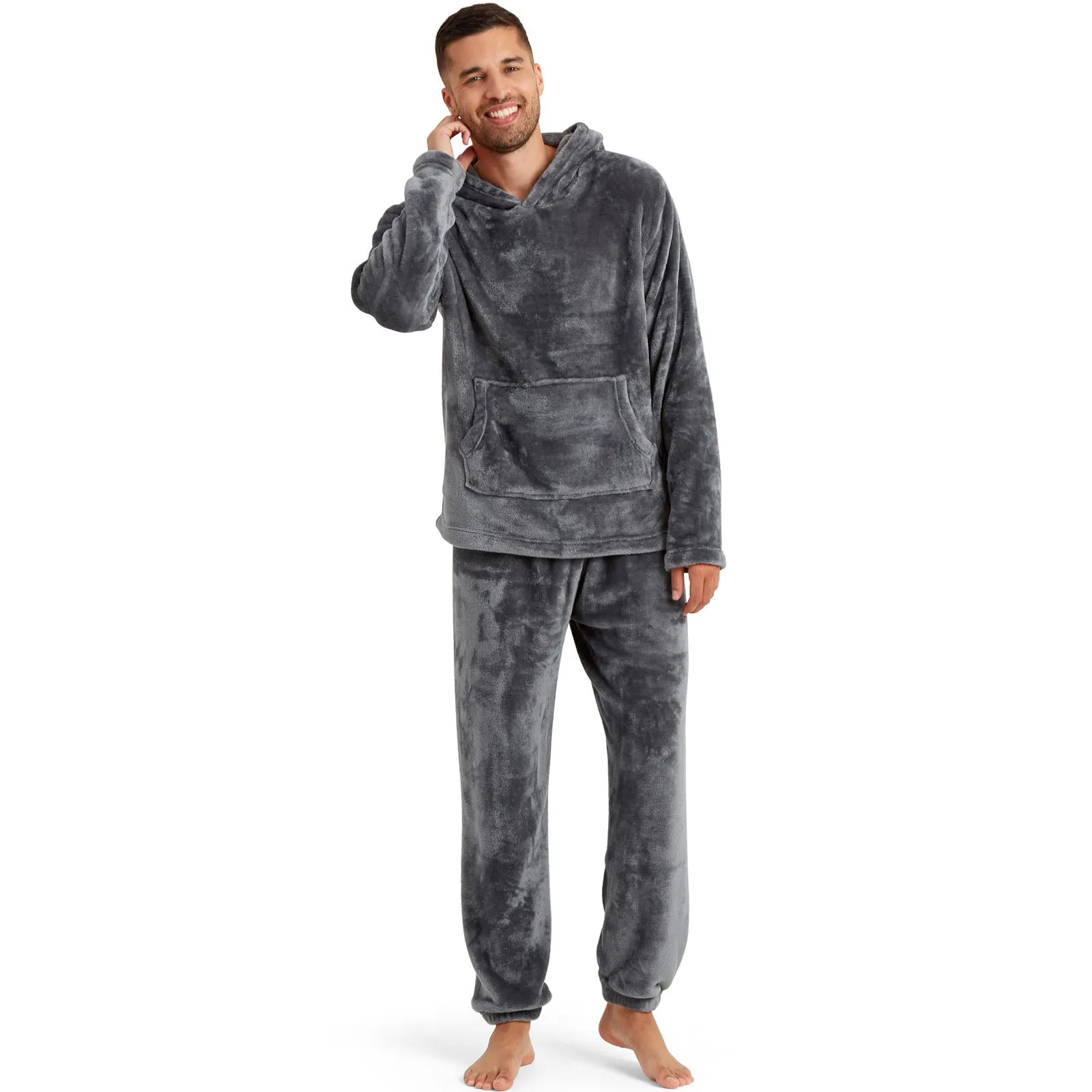 Snuggaroo Mens Soft Fleece Hooded Loungewear Set