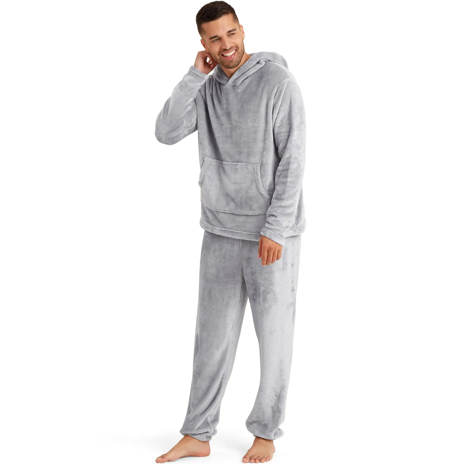 Snuggaroo Mens Soft Fleece Hooded Loungewear Set