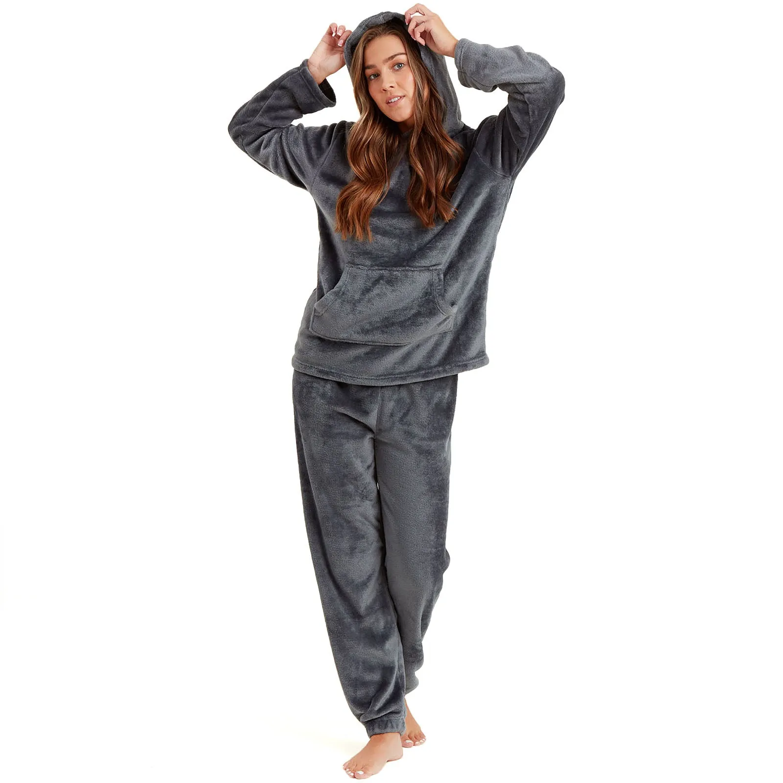 Snuggaroo Womens Soft Fleece Hooded Loungewear Set