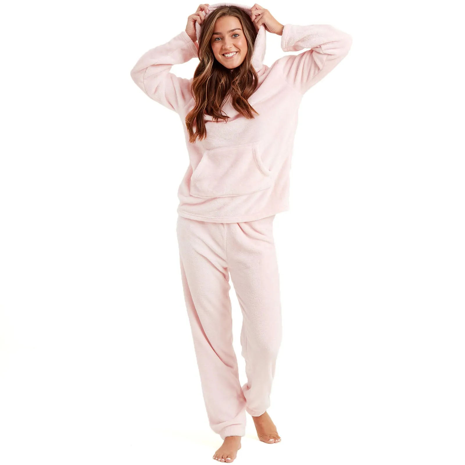 Snuggaroo Womens Soft Fleece Hooded Loungewear Set