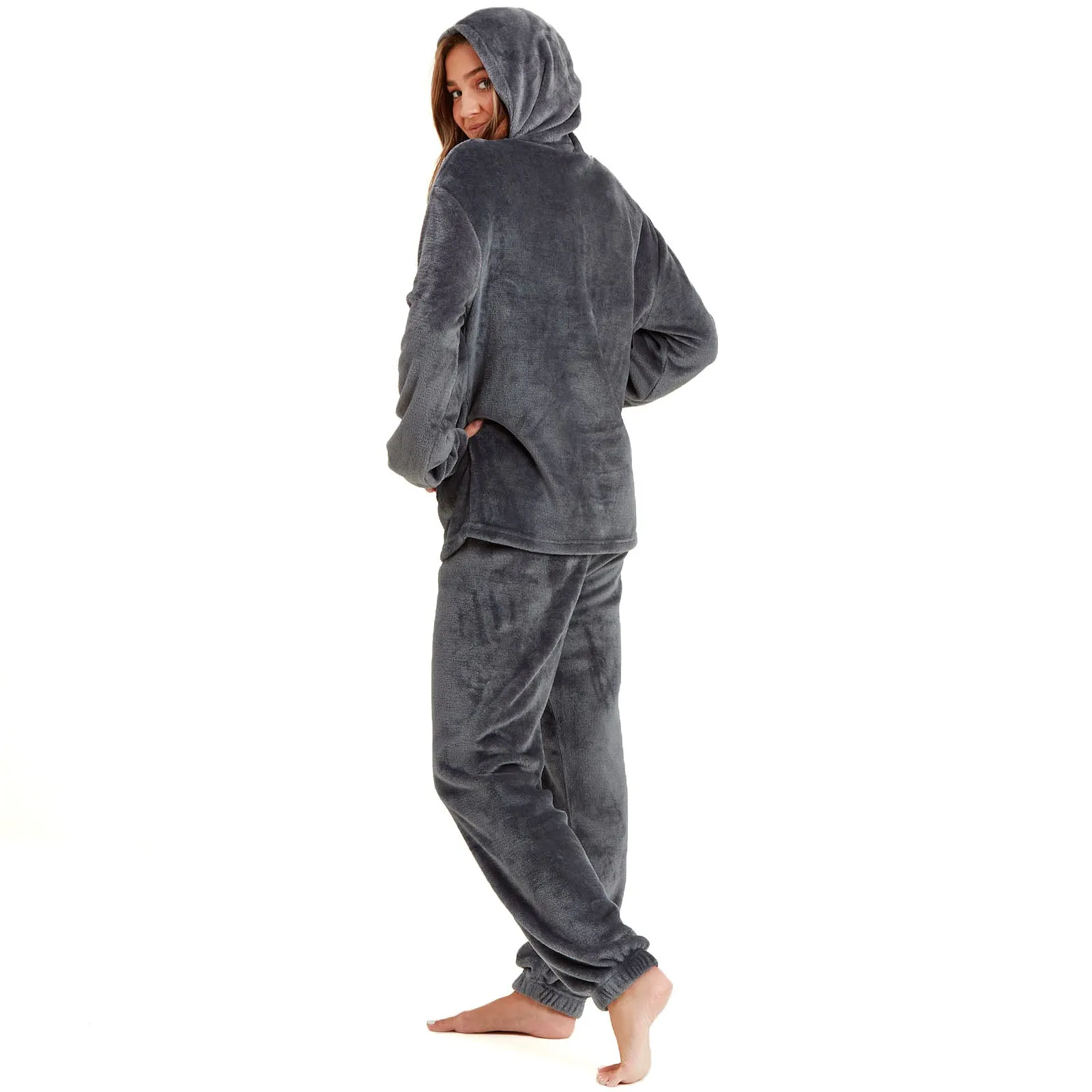 Snuggaroo Womens Soft Fleece Hooded Loungewear Set