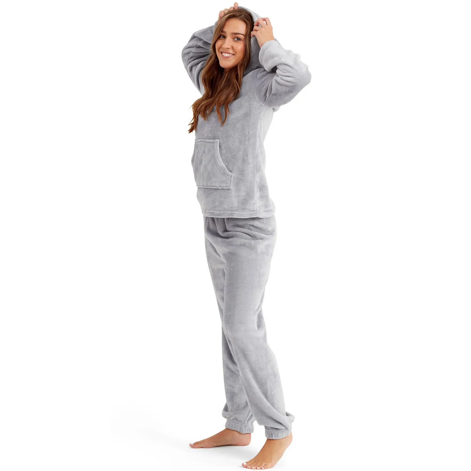 Snuggaroo Womens Soft Fleece Hooded Loungewear Set