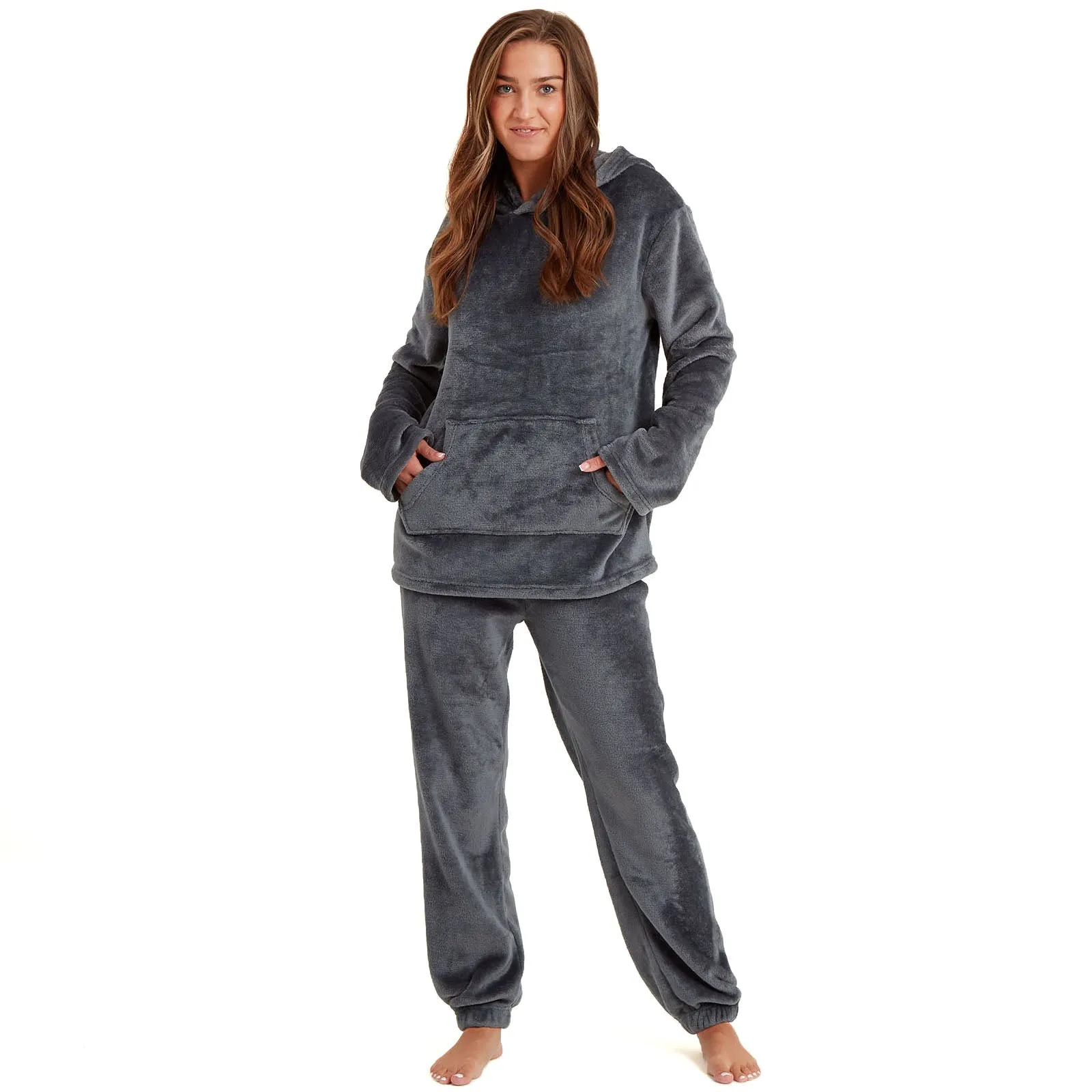 Snuggaroo Womens Soft Fleece Hooded Loungewear Set