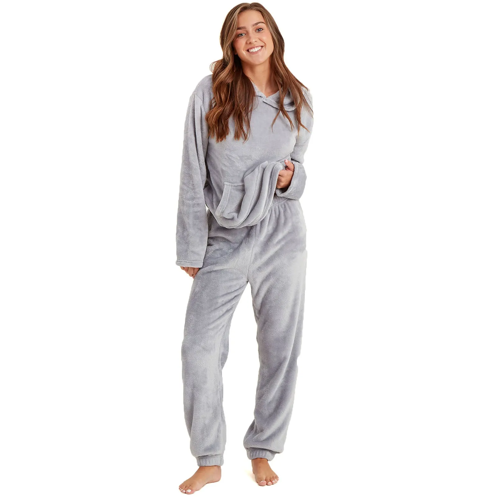 Snuggaroo Womens Soft Fleece Hooded Loungewear Set